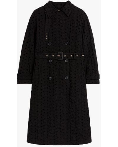 Mackintosh Polly Black Embroidered Trench Coat