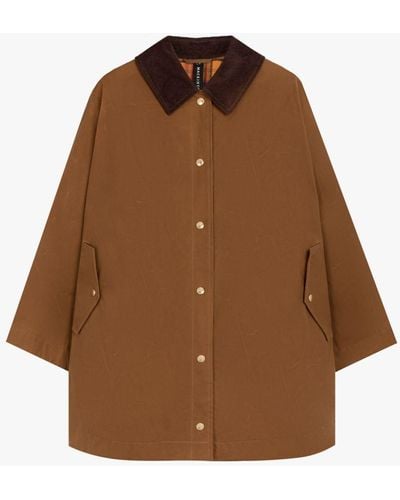 Mackintosh Cora Brown Waxed Cotton Field Coat