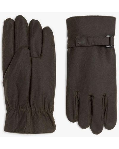 Mackintosh Olive Waxed Cotton Gloves - Black