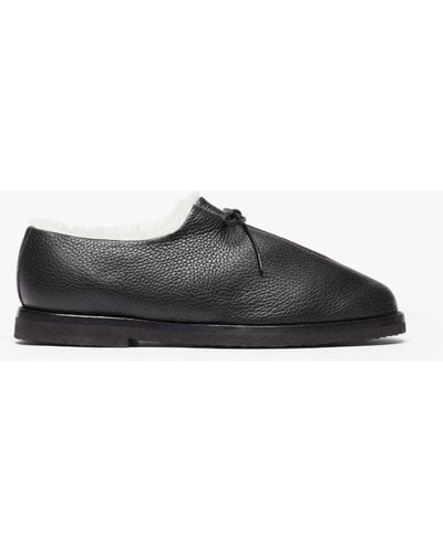 Mackintosh Jacques Solovière Black Shearling Suede Lace-up Shoes