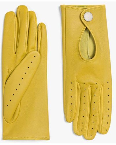 Mackintosh Mustard Leather Driving Gloves - Yellow