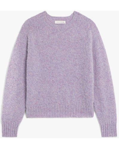 Mackintosh Kennedi Lilac Mix Wool Crewneck Sweater - Purple