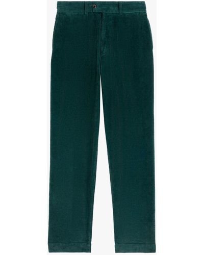 Mackintosh Teal Corduroy Cotton Chino Trousers - Green