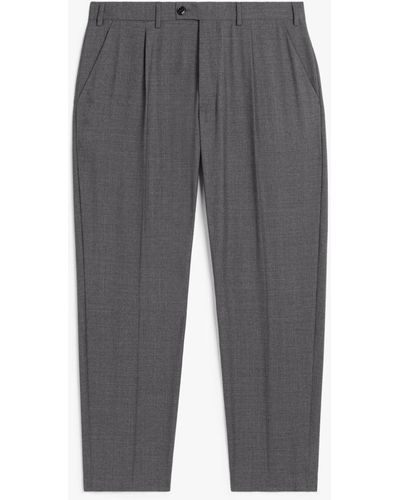 Mackintosh The Standard Light Gray Wool Pants - White