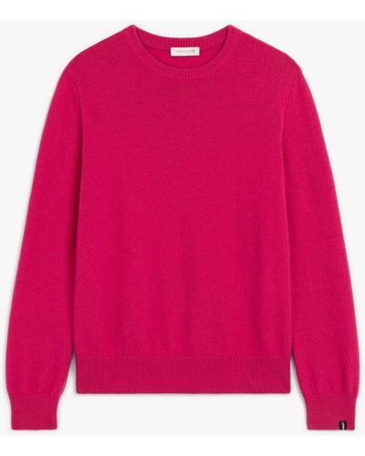 Mackintosh Holkham Fuchsia Cashmere Crewneck Sweater - Pink