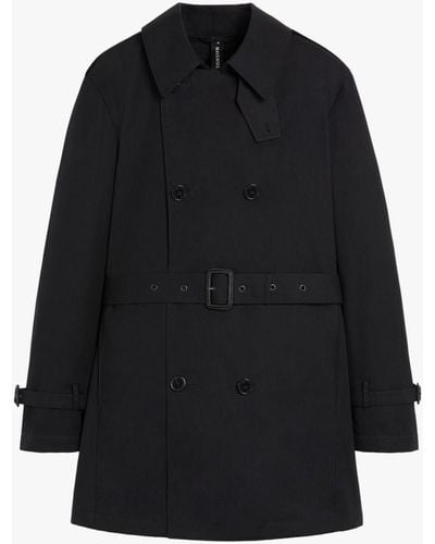 Mackintosh St John Black Cotton Short Trench Coat