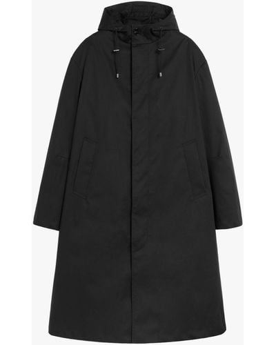Mackintosh Wolfson Black Raintec Cotton Long Hooded Coat Gmc-110