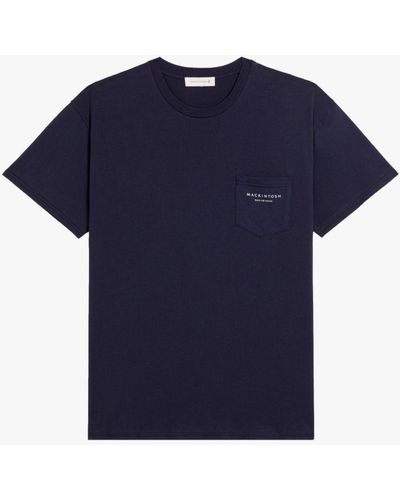 Mackintosh Rain X Shine Navy Pocket T-shirt - Blue