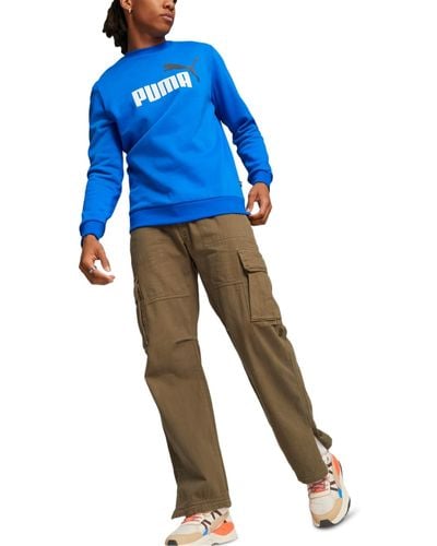 PUMA Ess+ Big Logo Crewneck Sweatshirt - Blue
