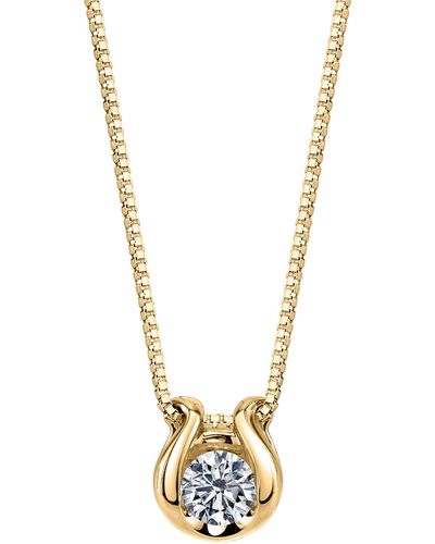 Sirena Diamond Solitaire Omega 18" Pendant Necklace (1/5 Ct. T.w. - Metallic