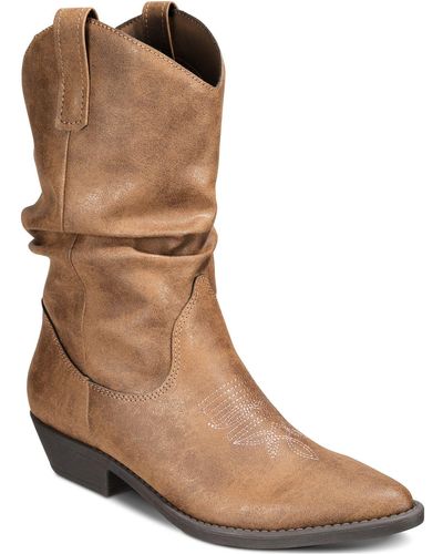 Style & Co. Dannaa Western Boots, Created For Macy's - Natural