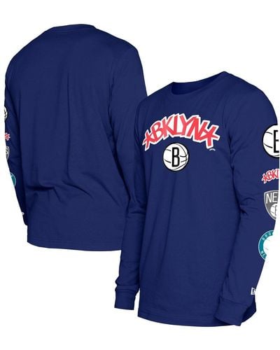KTZ Brooklyn Nets 2023/24 City Edition Long Sleeve T-shirt - Blue