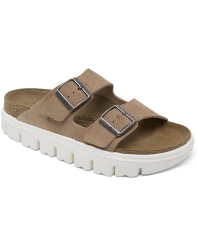 Birkenstock Papillio By Arizona Chunky Suede Leather Platform Sandals From Finish Line - Brown