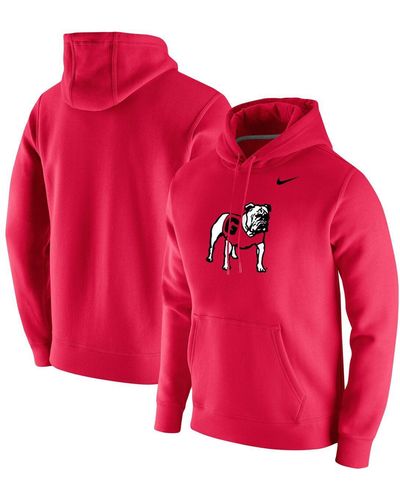 Nike Georgia Bulldogs Vintage-like School Logo Pullover Hoodie - Red