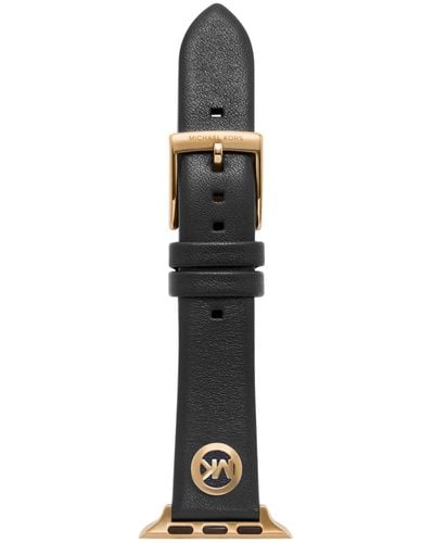Michael Kors 38 Mm/40 Mm/41 Mm Leather Band For Apple Watch - Black