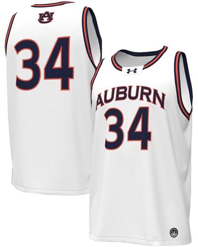 Under Armour #34 Auburn Tigers Replica Basketball Jersey - White