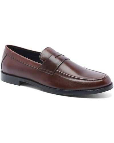 Anthony Veer Sherman Penny Loafer Slip-on Leather Shoe - Brown