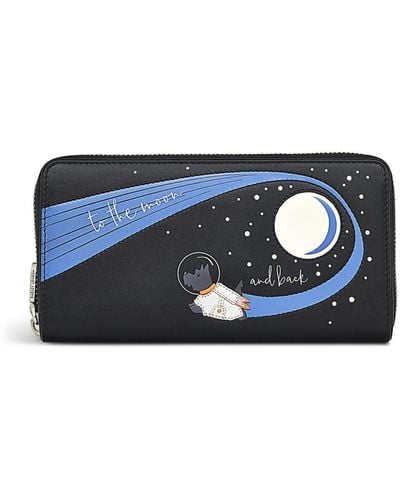 Radley To The Moon And Back Mini Leather Zip Around Wallet - Blue