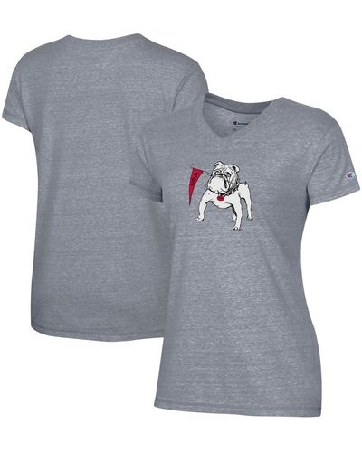 Champion Georgia Bulldogs Vault Logo V-neck T-shirt - Blue
