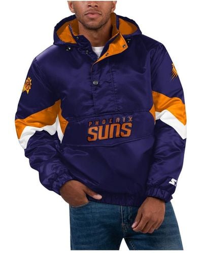Starter Phoenix Suns Force Play Satin Hoodie Half-zip Jacket - Blue