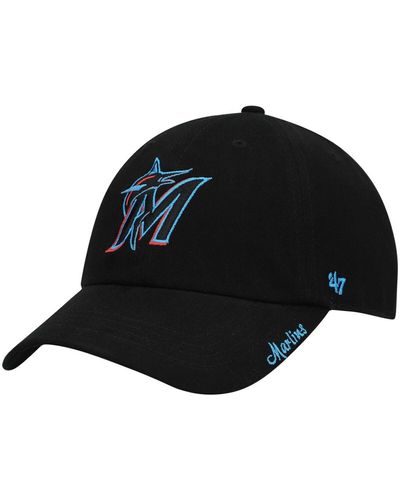 '47 Miami Marlins Team Miata Clean Up Adjustable Hat - Black