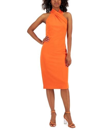 Rachel Roy Halter Sheath Dress - Orange