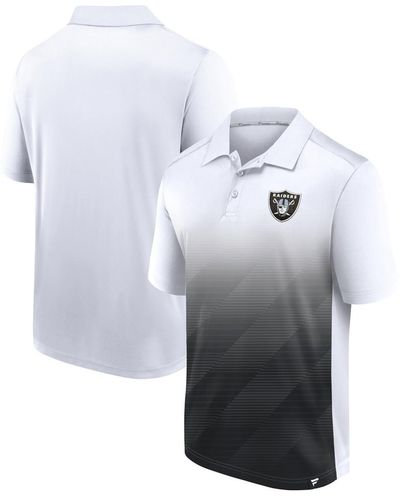 Fanatics White And Black Las Vegas Raiders Parameter Polo Shirt - Gray