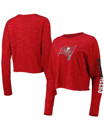 KTZ Tampa Bay Buccaneers Crop Long Sleeve T-shirt - Red