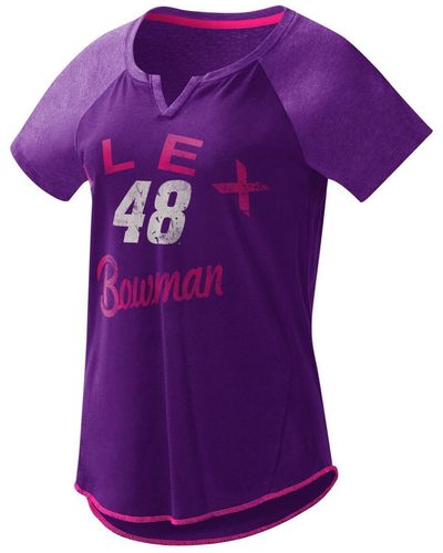 G-III 4Her by Carl Banks Alex Bowman Grand Slam Tri-blend Notch V-neck T-shirt - Purple