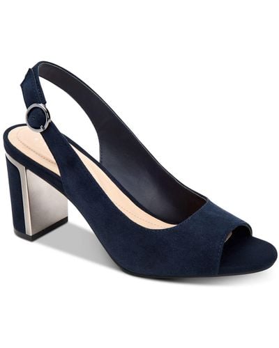 Alfani Step 'n Flex Florraa Slingback Peep-toe Dress Sandals, Created For Macy's - Blue