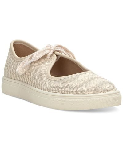 Lucky Brand Lisia Cutout Tie Fabric Sneakers - Natural