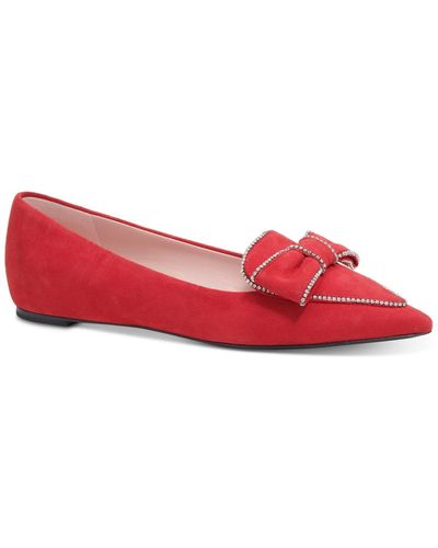 Kate Spade Be Dazzled Pointed-toe Embellished Flats - Red