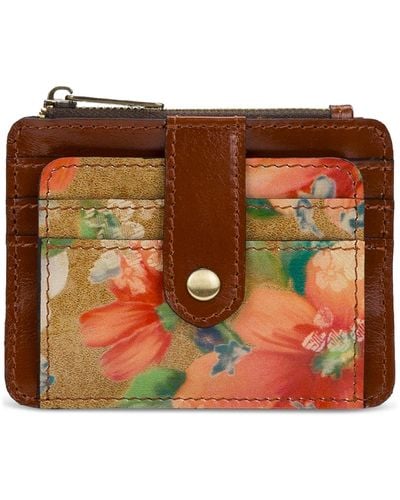 Patricia Nash Cassis Id Small Printed Leather Wallet - Orange