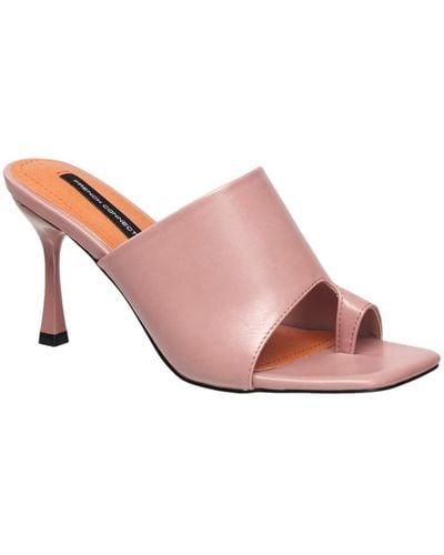 French Connection Kelly High Heel Slide Sandals - Pink