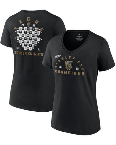 Fanatics Vegas Golden Knights 2023 Stanley Cup Champions Jersey Roster V-neck T-shirt - Black
