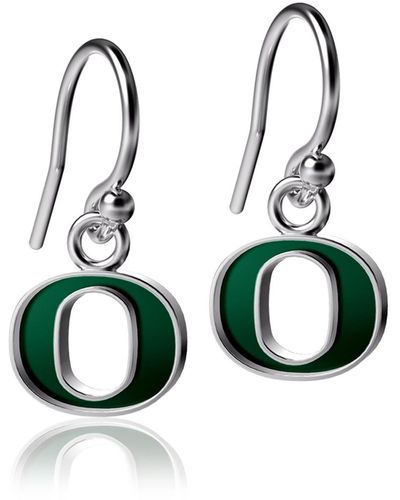 Dayna Designs Oregon Ducks Silver-tone Enamel Dangle Earrings - Multicolor
