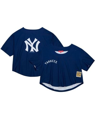 Mitchell & Ness New York Yankees Cooperstown Collection Crop T-shirt - Blue