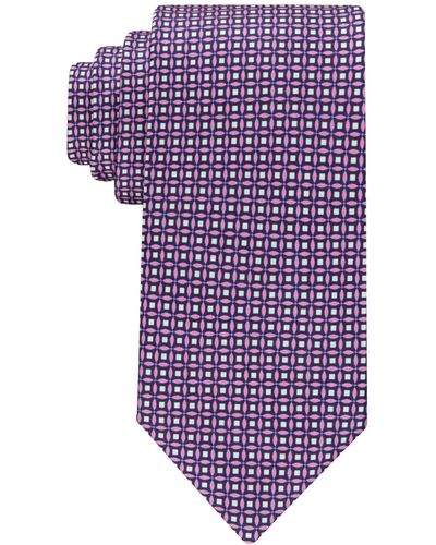 Tommy Hilfiger Foulard Floral-print Tie - Purple