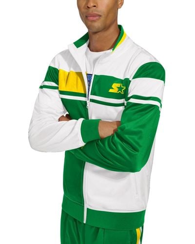 Starter Jordan Classic-fit Colorblocked Full-zip Track Jacket - Green