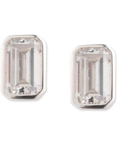 Ralph Lauren Lauren Cubic Zirconia Baguette Stud Earrings - White