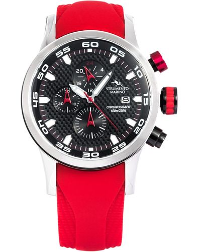 Strumento Marino Speedboat Silicone Performance Timepiece Watch 46mm - Red
