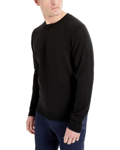 Kenneth Cole Slim Fit Lightweight Crewneck Pullover Sweater - Black