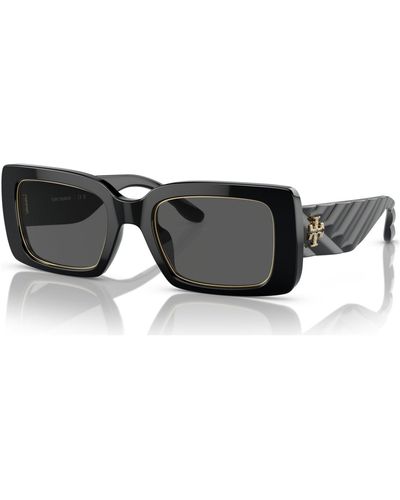 Tory Burch 51mm Rectangular Sunglasses - Black