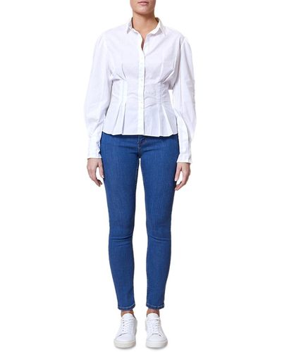 French Connection Rhodes Cotton Poplin Corset Shirt - Blue