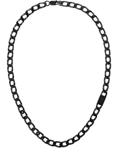 Calvin Klein Stainless Steel Chain Link Necklace - Black