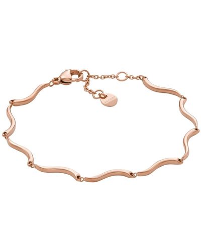 Skagen Essential Waves Rose Gold-tone Stainless Steel Chain Bracelet - White