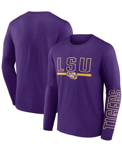 Profile Lsu Tigers Big And Tall Two-hit Graphic Long Sleeve T-shirt - Purple