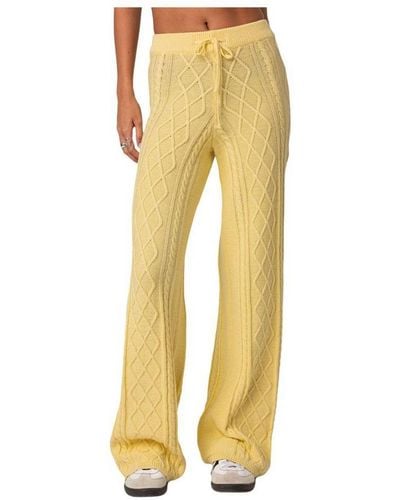 Edikted Knitted Pants - Yellow