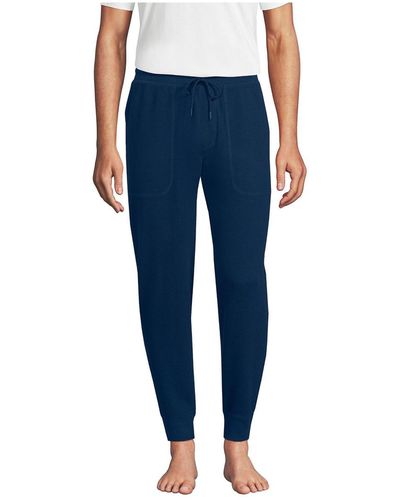 Lands' End Waffle jogger Pajama Pants - Blue