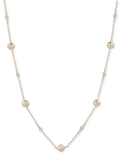 Lauren by Ralph Lauren Gold-tone Pave Bead Station Collar Necklace - Natural